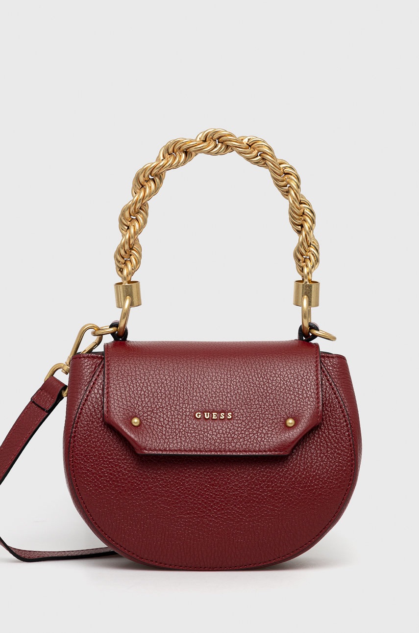 

Кожена чанта Guess в бордо