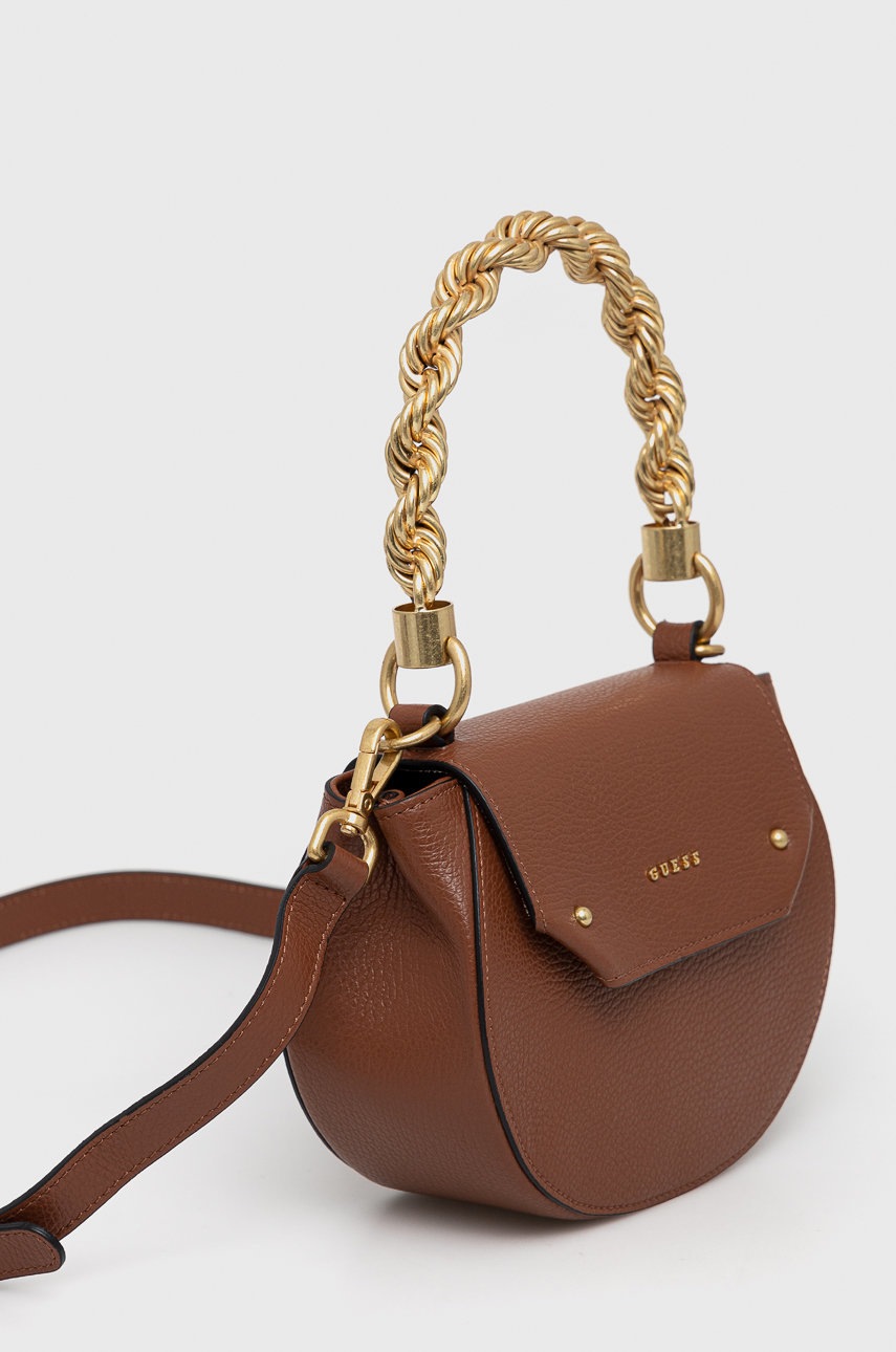 

Шкіряна сумочка Guess колір коричневий