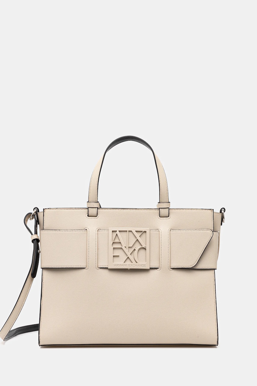 Armani Exchange geantă culoarea bej, 942689 0A874