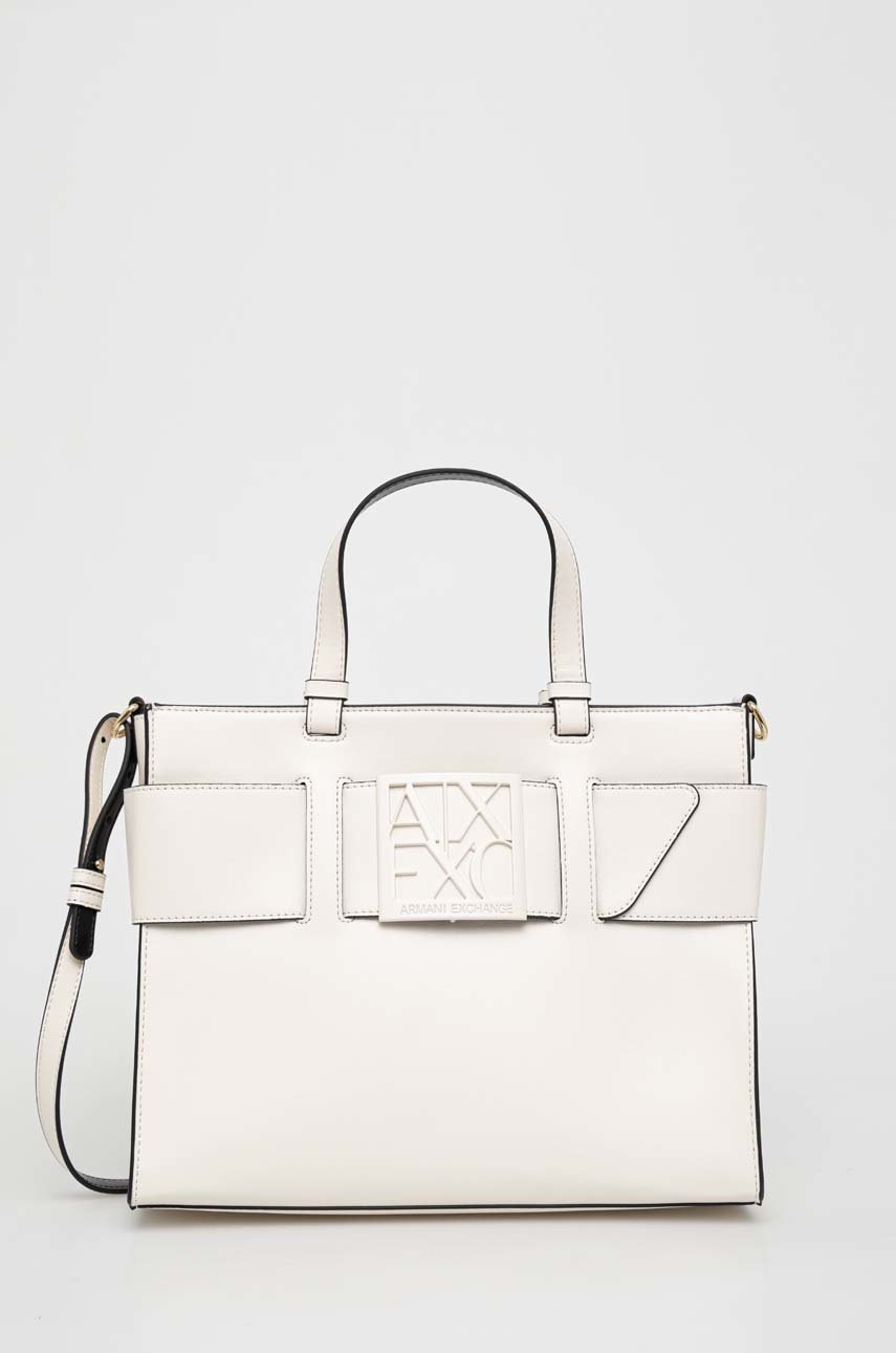 

Чанта Armani Exchange в бежово, Бял