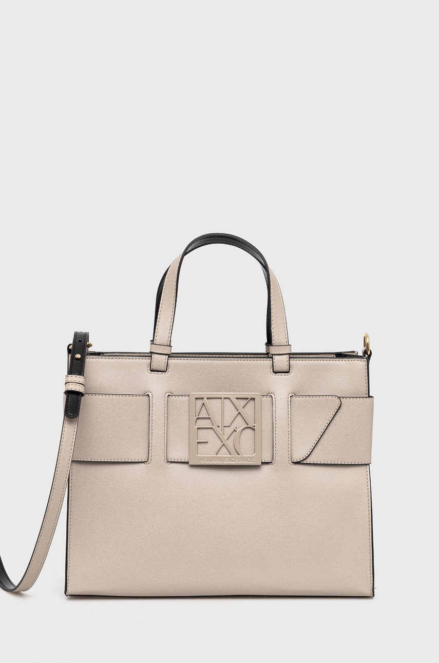 

Чанта Armani Exchange в бежово, Бежов