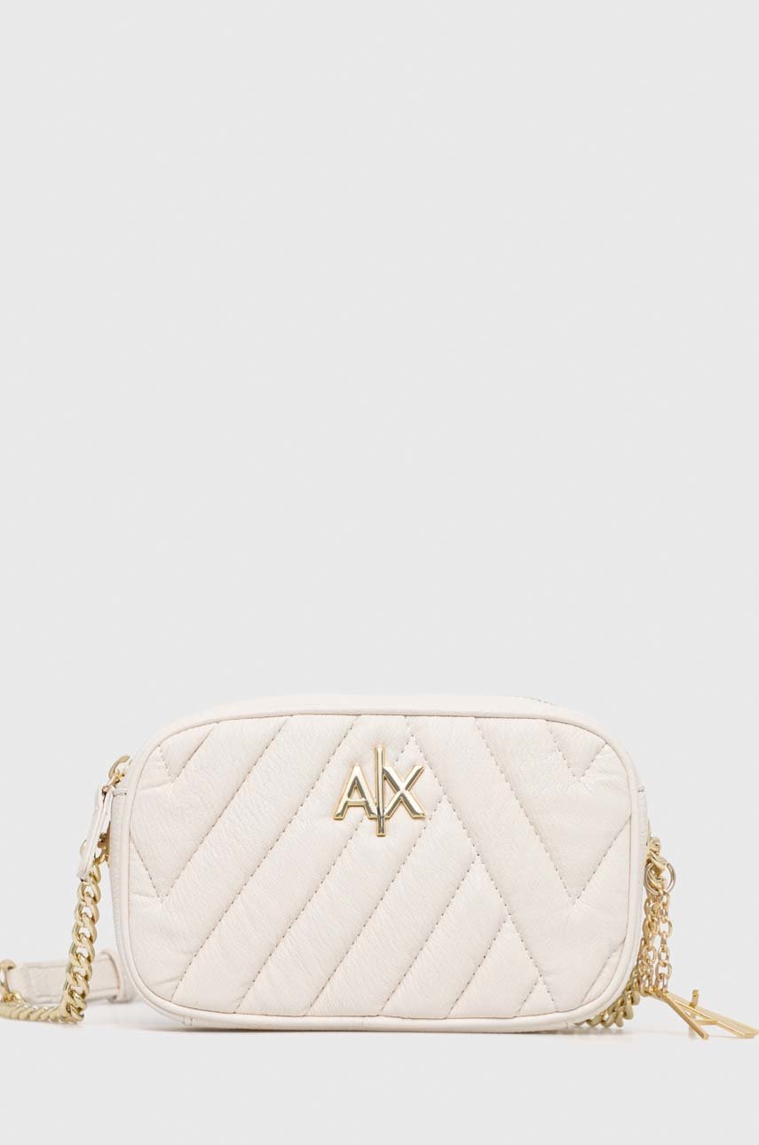 

Чанта Armani Exchange в бяло, Бежов