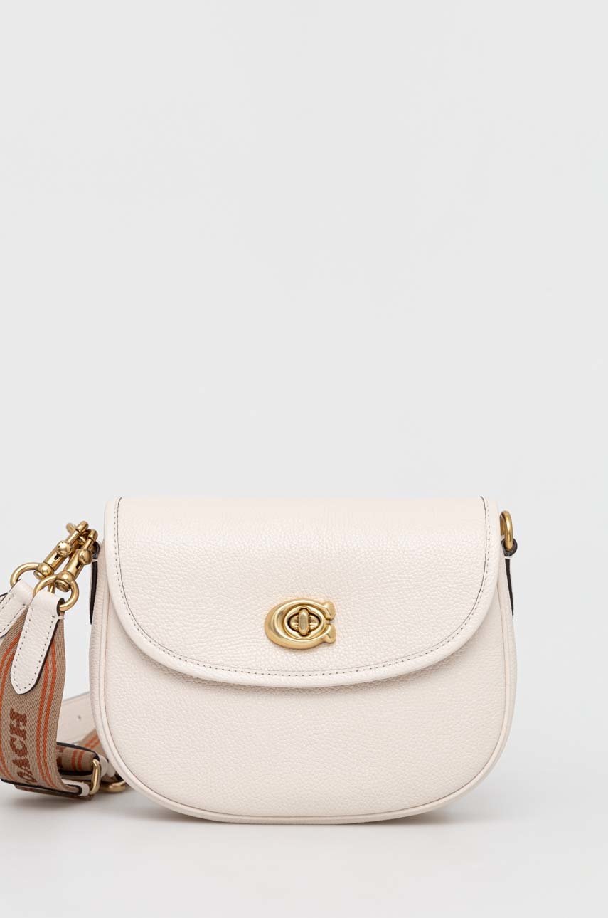 

Кожаная сумочка Coach цвет бежевый