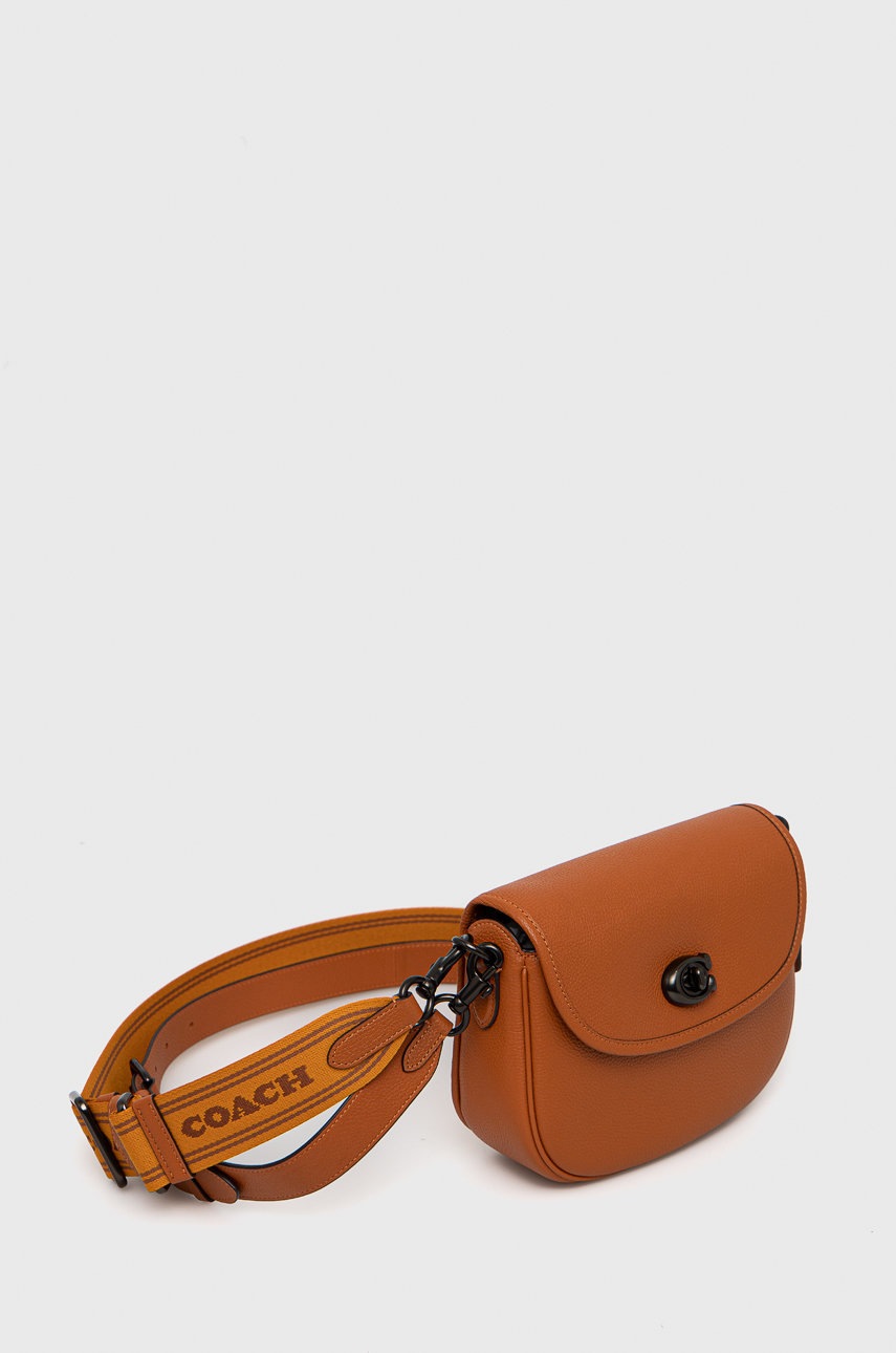 

Кожаная сумочка Coach цвет коричневый