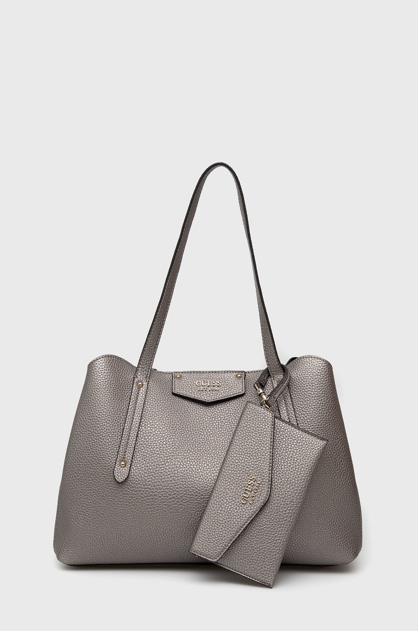 

Чанта Guess в лилаво, Сребърен