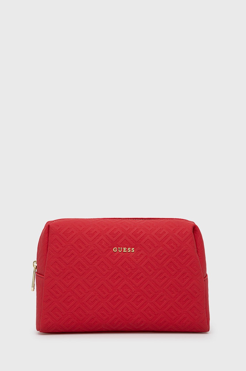 

Козметична чанта Guess в червено, Червен