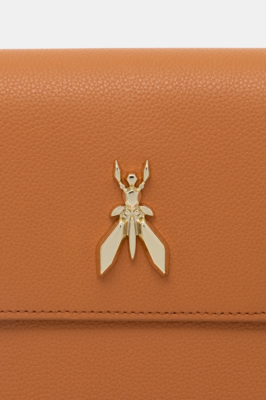 Δερμάτινη τσάντα Patrizia Pepe χρώμα: καφέ φωτογραφία