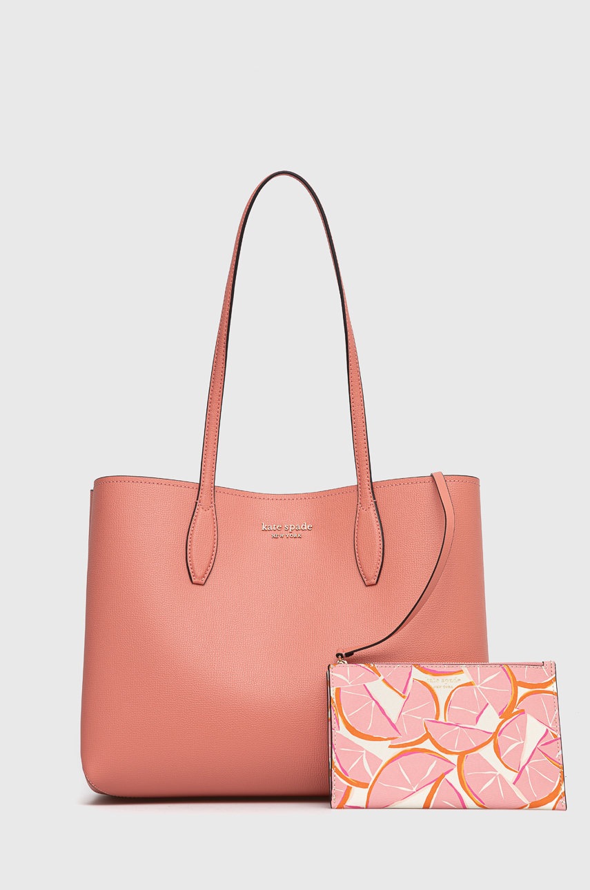 

Кожена чанта Kate Spade в розово, Розов