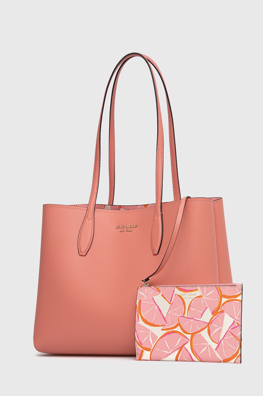 

Кожаная сумочка Kate Spade цвет розовый