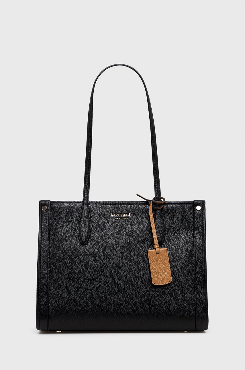 

Кожена чанта Kate Spade в черно, Черен