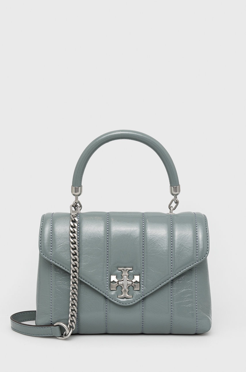 

Кожена чанта Tory Burch в тюркоазено, Тюркоазен