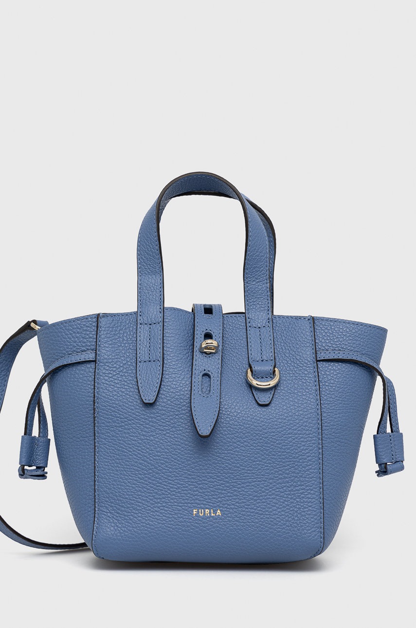 

Кожена чанта Furla, Син