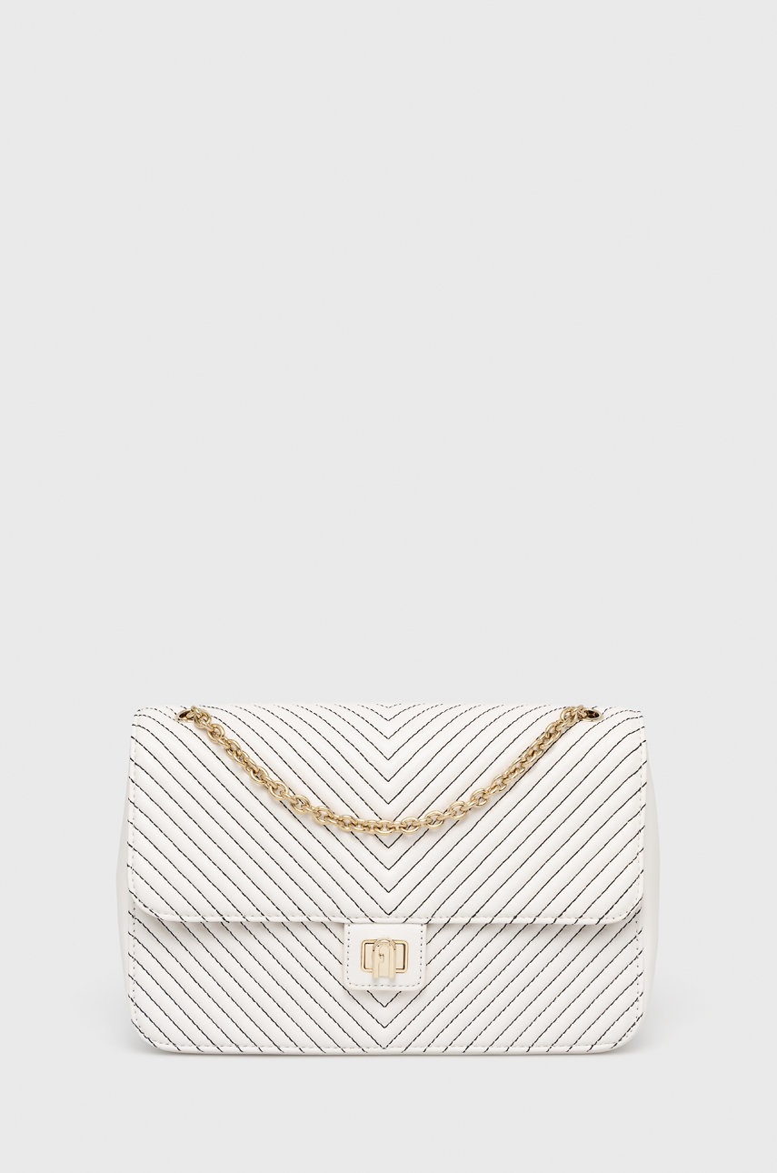 

Кожена чанта Furla в бяло, Бял