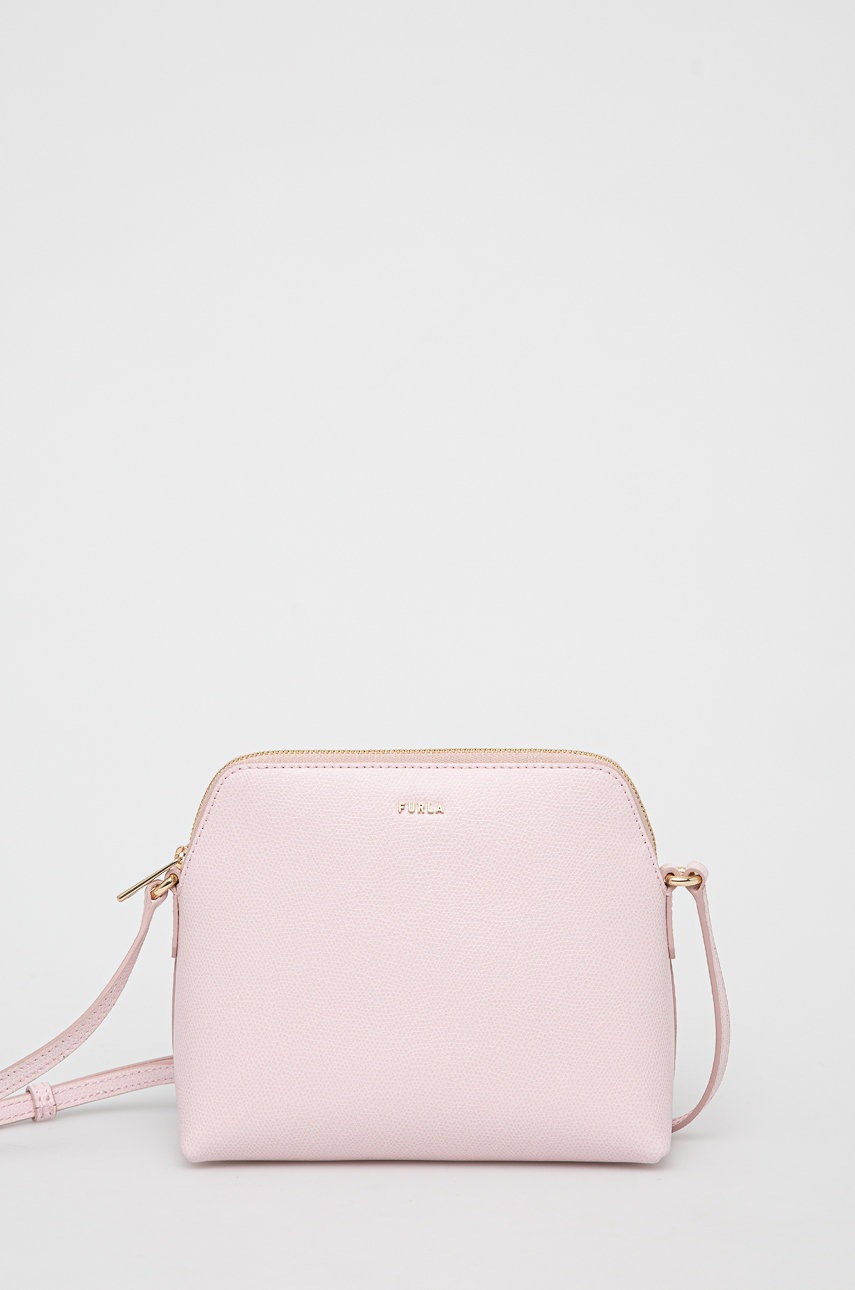 

Шкіряна сумочка і косметичка Furla колір рожевий
