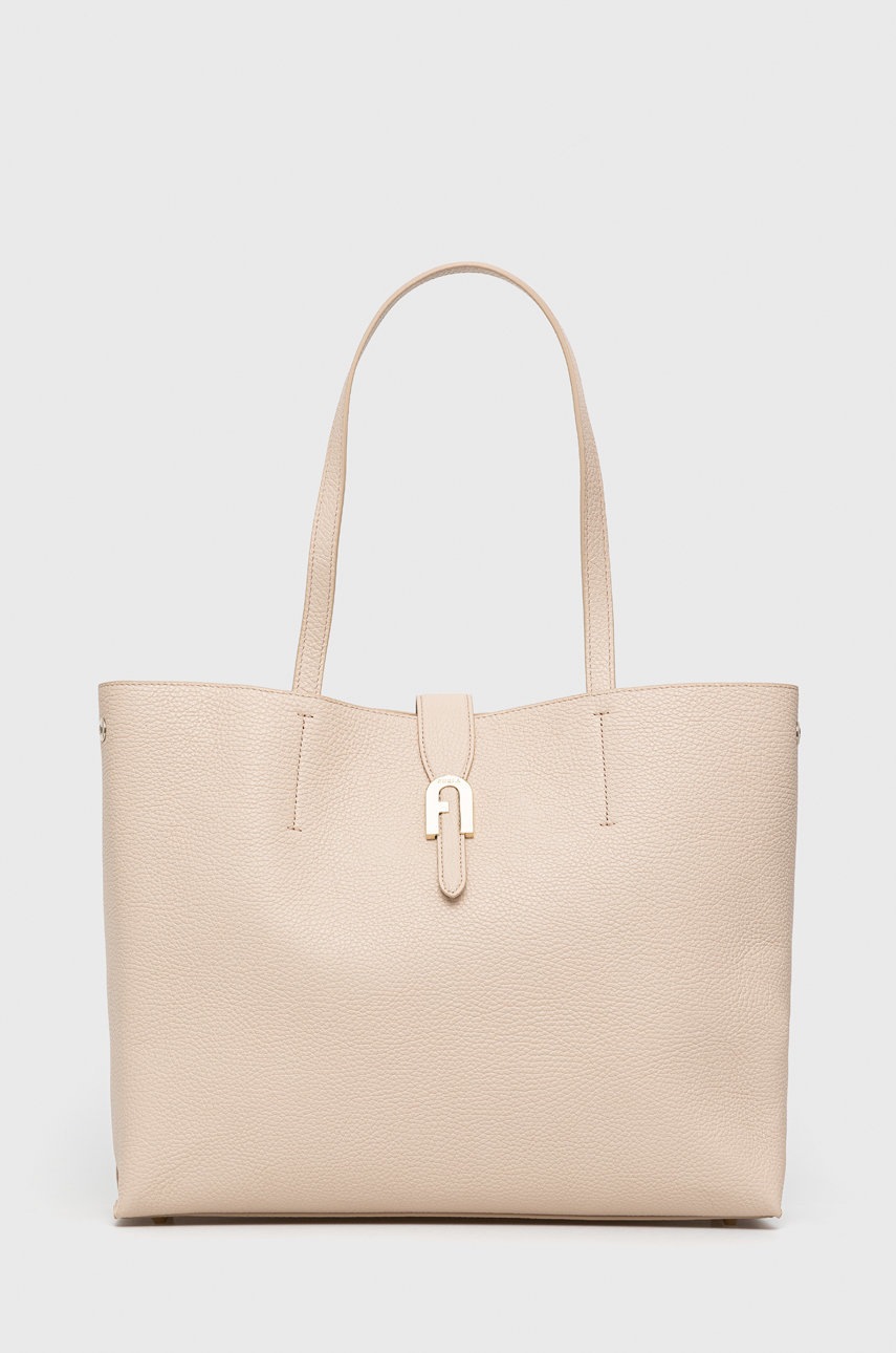 

Кожена чанта Furla в бежово, Бежов