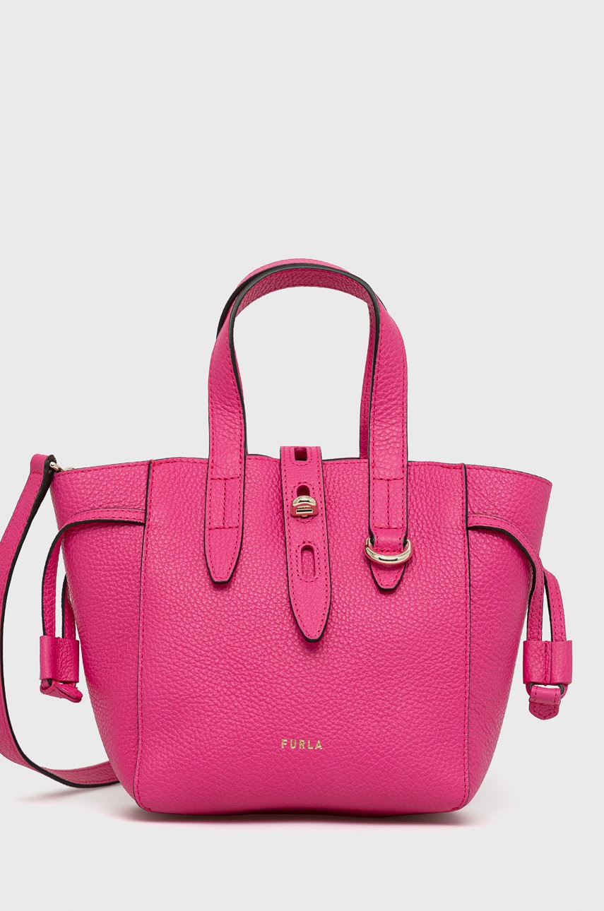 

Кожена чанта Furla в розово, Розов