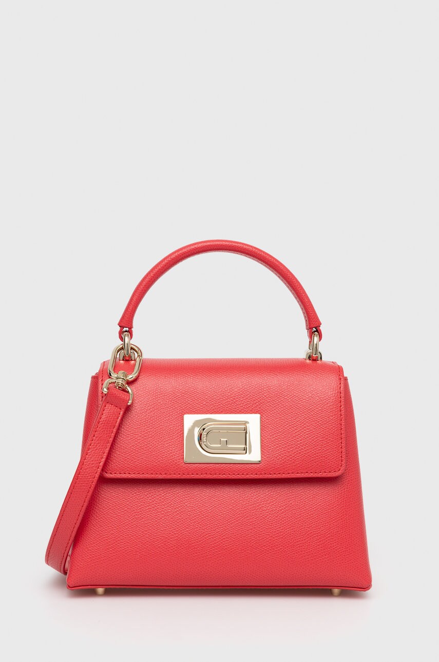Furla poseta de piele culoarea rosu