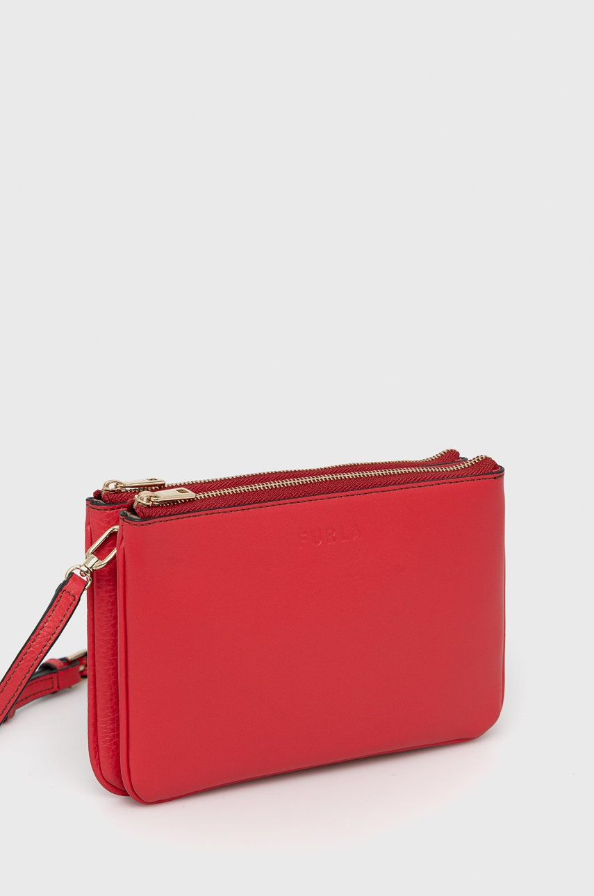 

Кожаная сумка Furla цвет красный