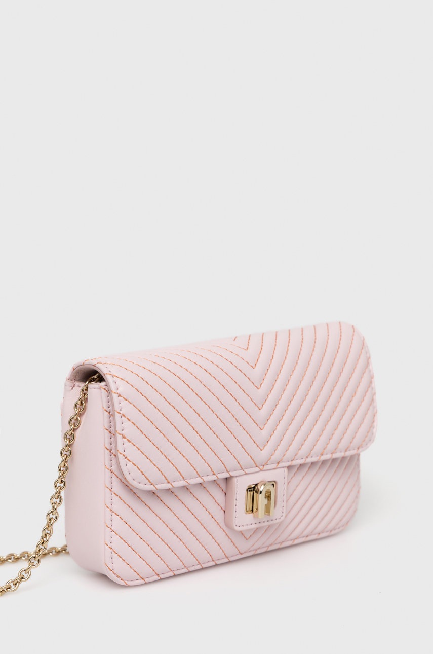 

Кожаная сумочка Furla цвет розовый