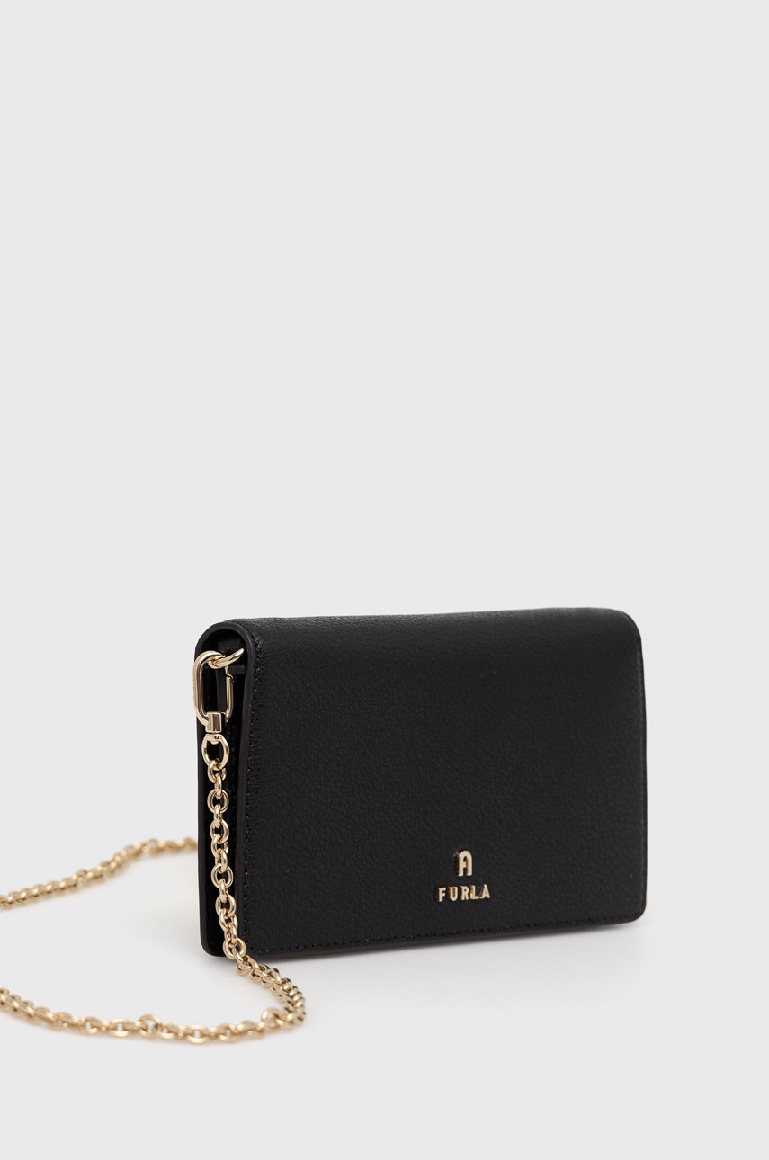

Кожаная сумка Furla цвет чёрный
