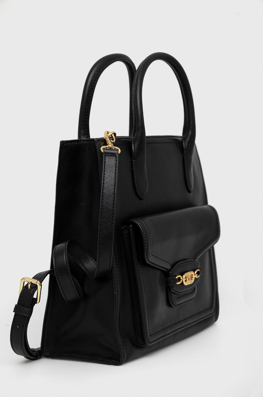 

Кожаная сумочка Lauren Ralph Lauren цвет чёрный