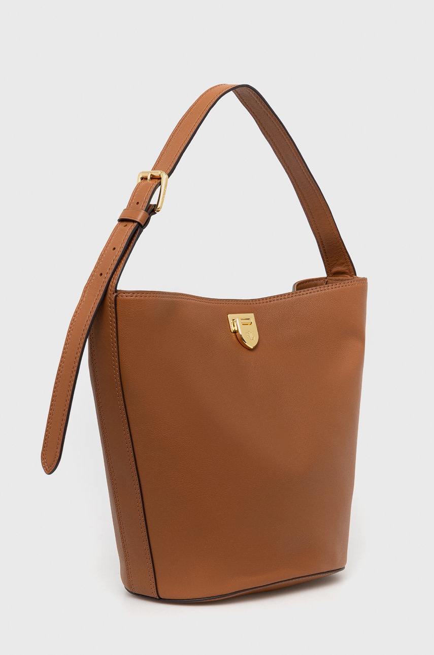 

Шкіряна сумочка Lauren Ralph Lauren колір коричневий