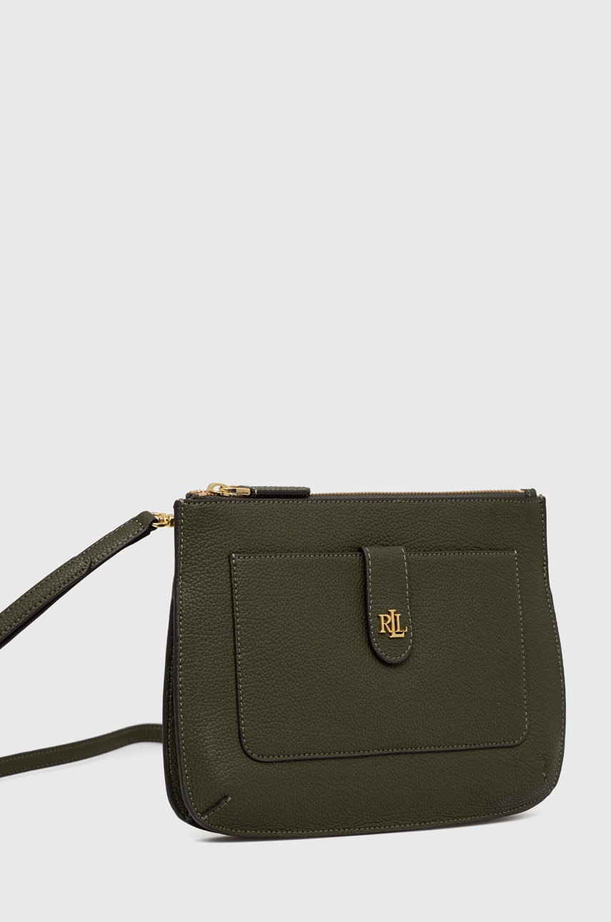 

Шкіряна сумочка Lauren Ralph Lauren колір зелений