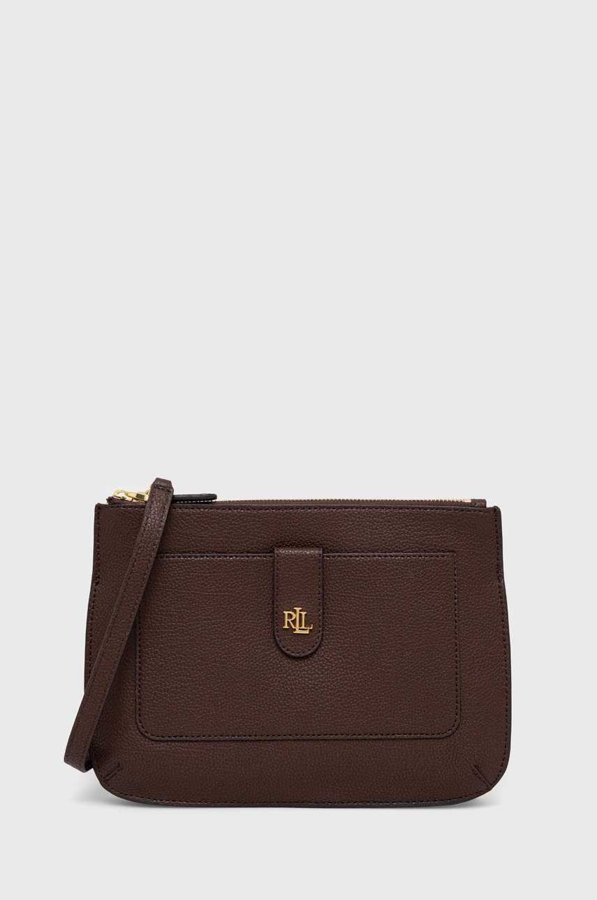 

Кожена чанта Lauren Ralph Lauren в кафяво, Кафяв