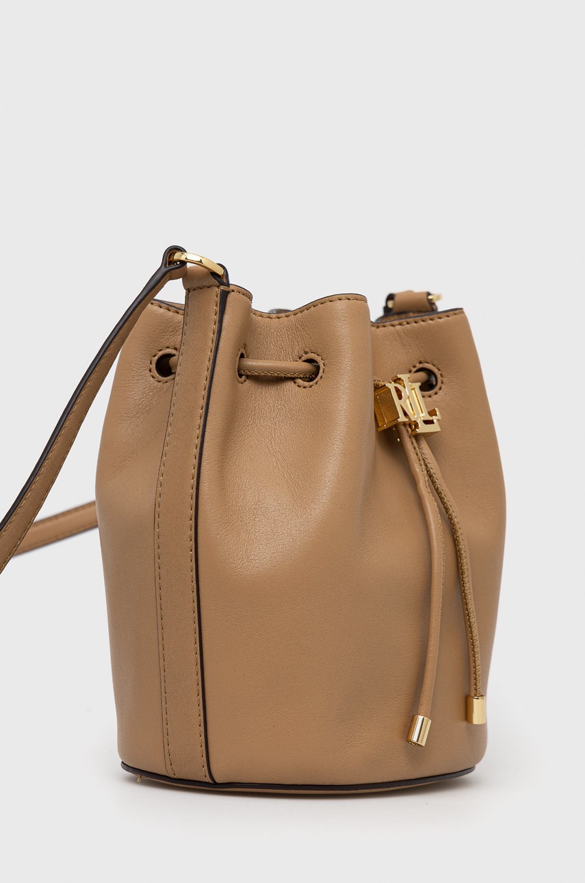 

Шкіряна сумочка Lauren Ralph Lauren колір коричневий