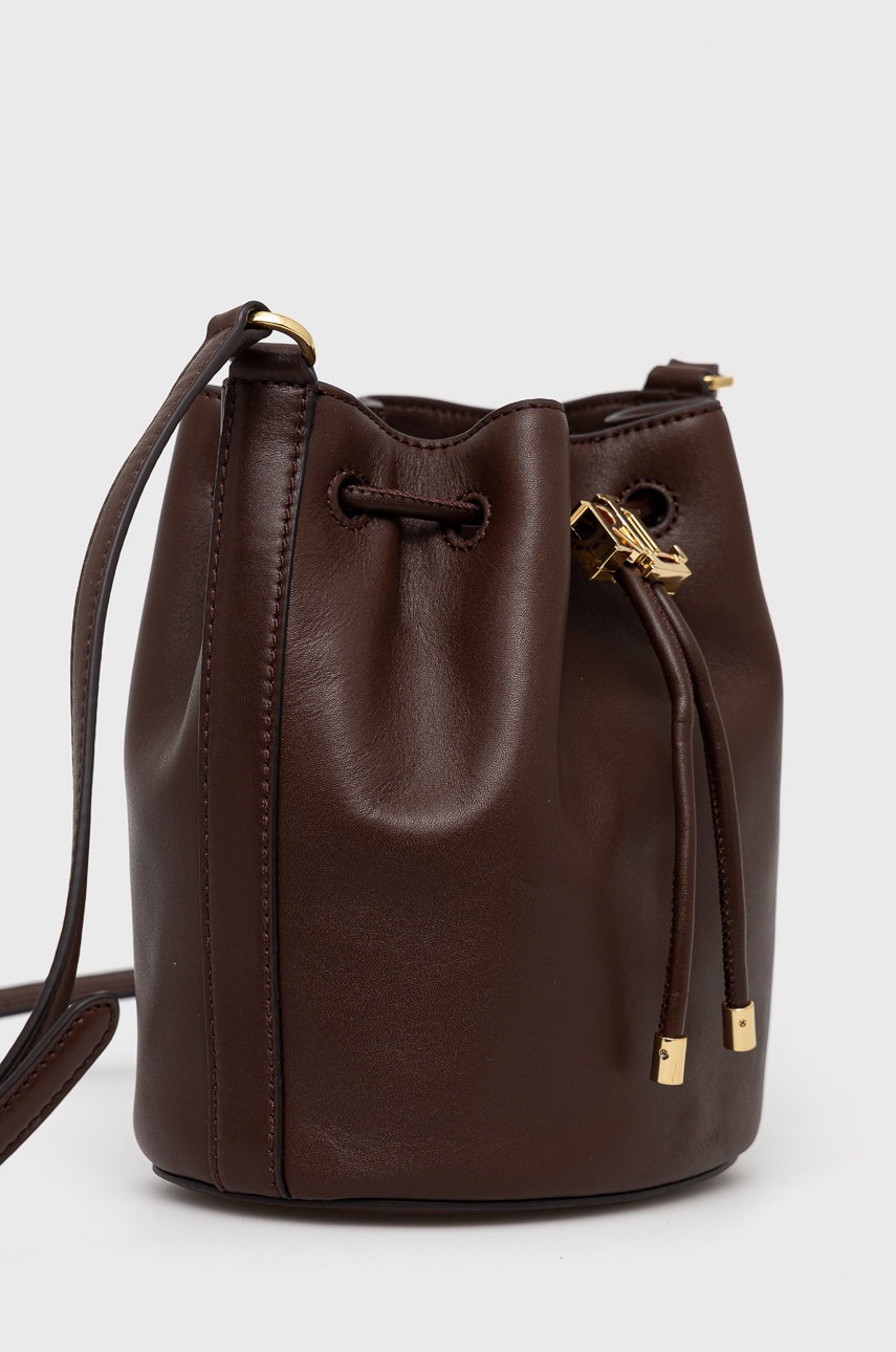 

Шкіряна сумочка Lauren Ralph Lauren колір коричневий