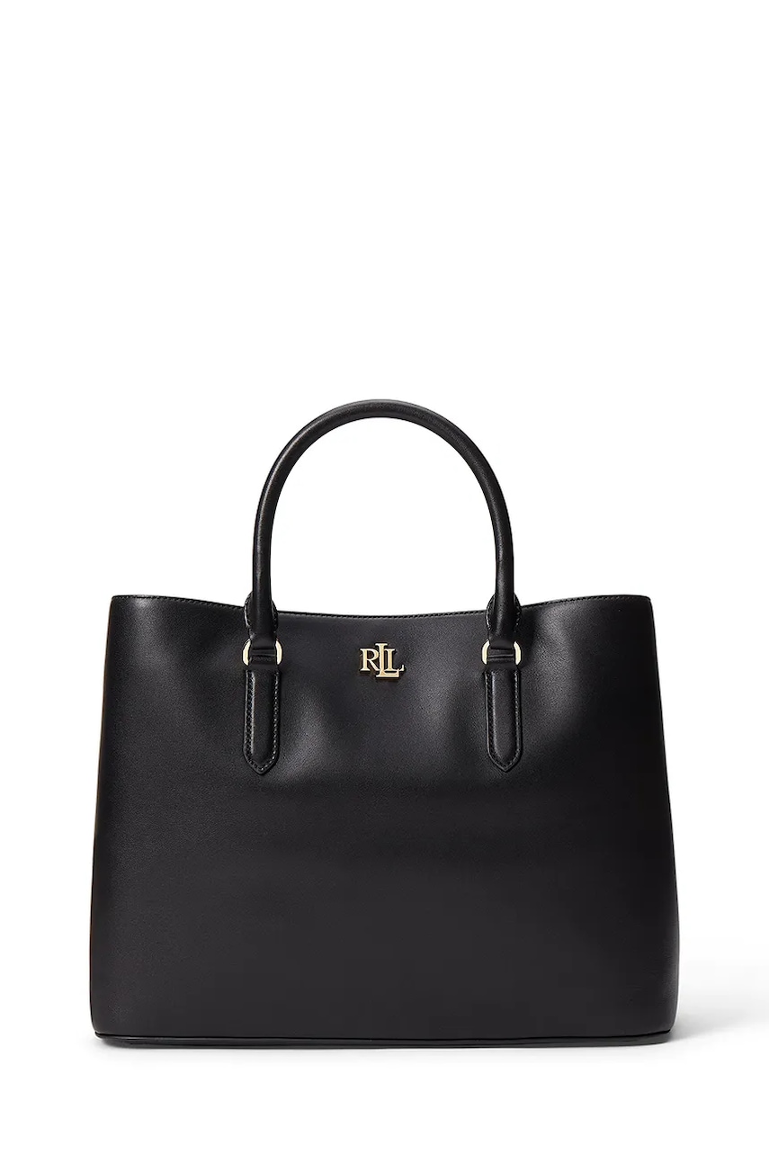Lauren Ralph Lauren torebka skórzana 431876724004 kolor czarny