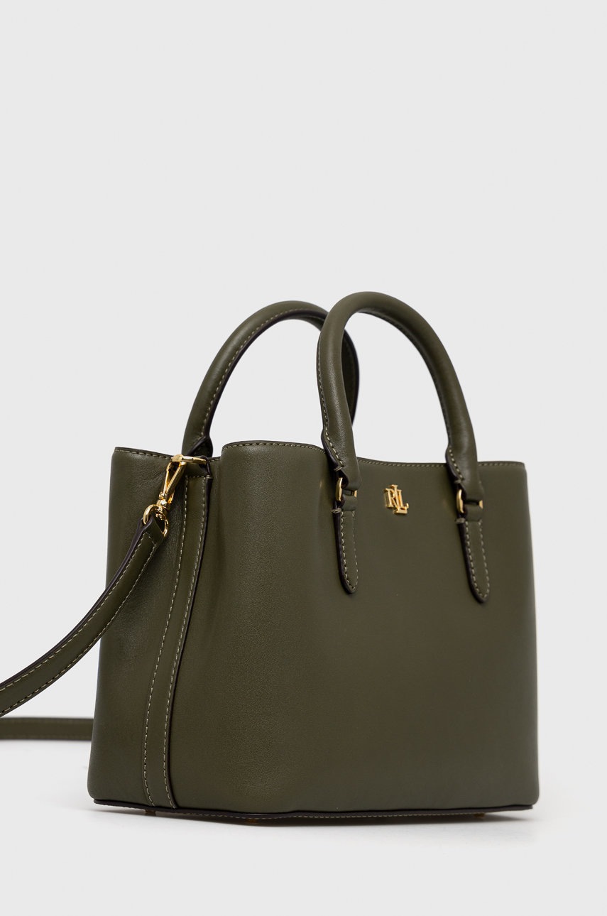 

Шкіряна сумочка Lauren Ralph Lauren колір зелений