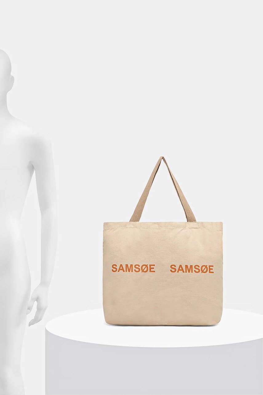 Τσάντα Samsoe Samsoe FRINKA χρώμα: μπεζ, F20300113 φωτογραφία