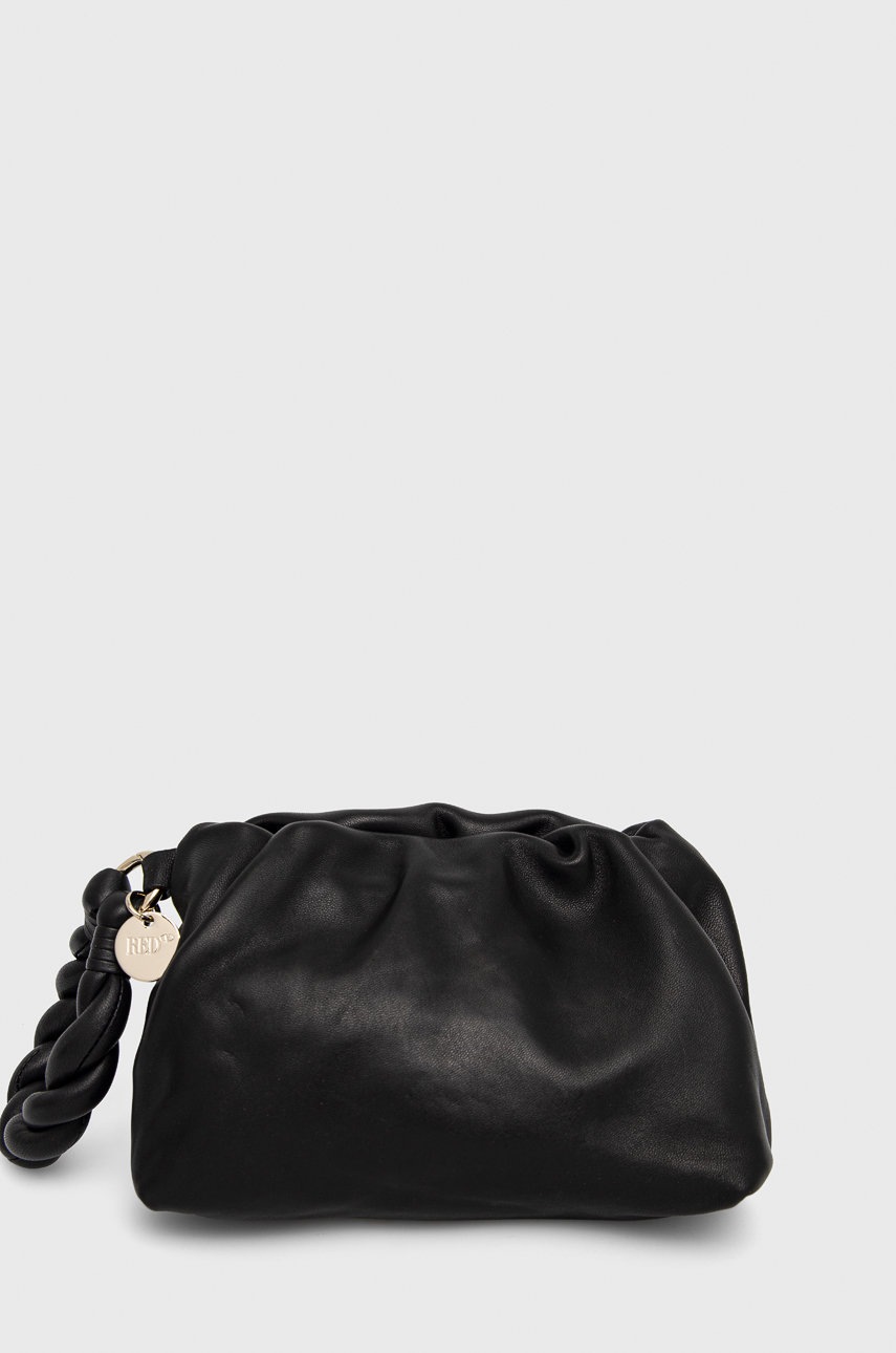 

Кожен клъч Red Valentino в черно, Черен
