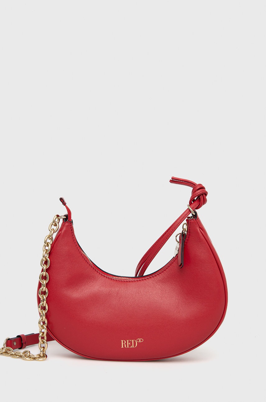 

Кожена чанта Red Valentino в червено, Червен