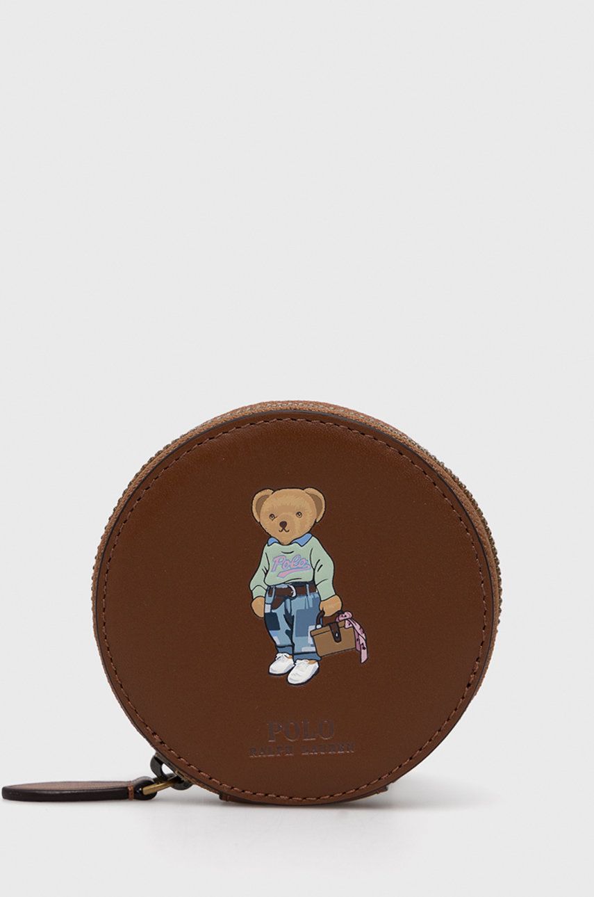 Polo Ralph Lauren portfel skórzany kolor brązowy