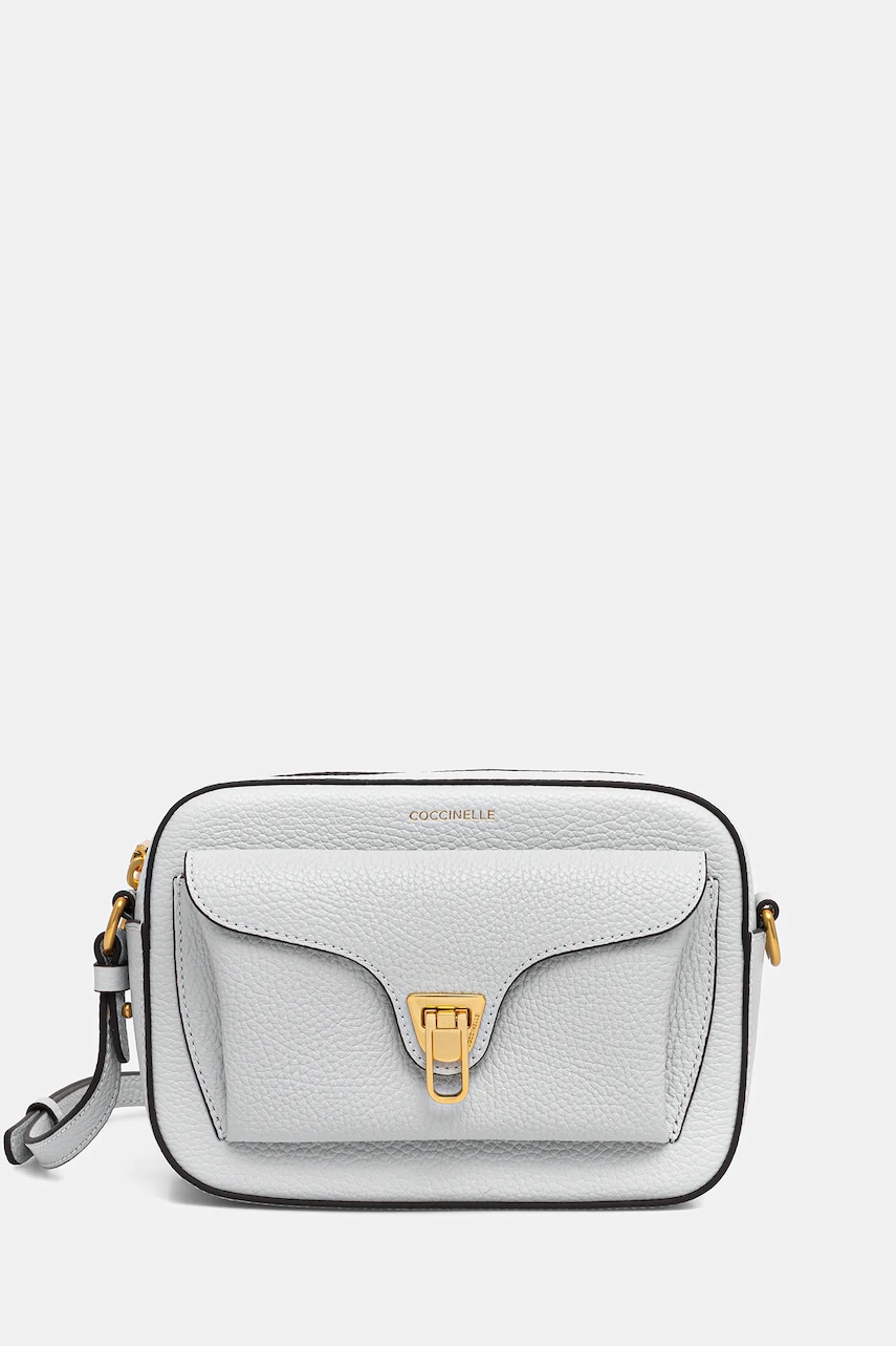 Coccinelle poșetă de piele culoarea bej, E1 MF6 15 02 01 Coccinelle poșetă de piele culoarea bej, E1 MF6 15 02 01