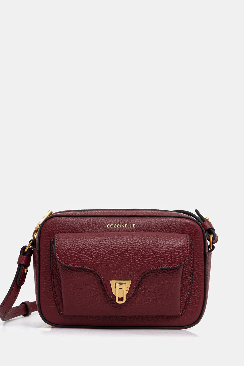 Coccinelle poseta de piele culoarea bordo, E1 MF6 55 04 01