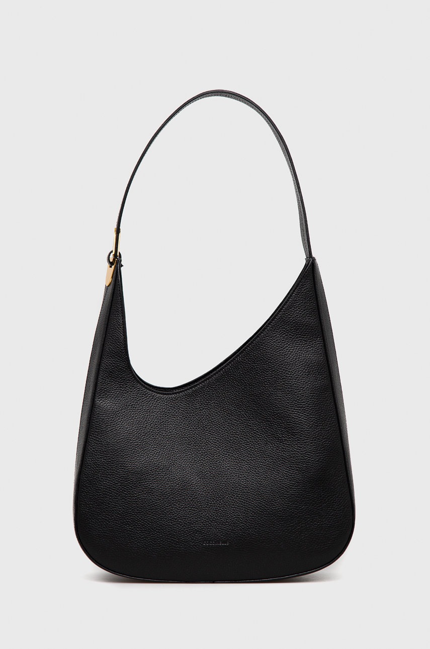 

Кожена чанта Coccinelle в черно, Черен