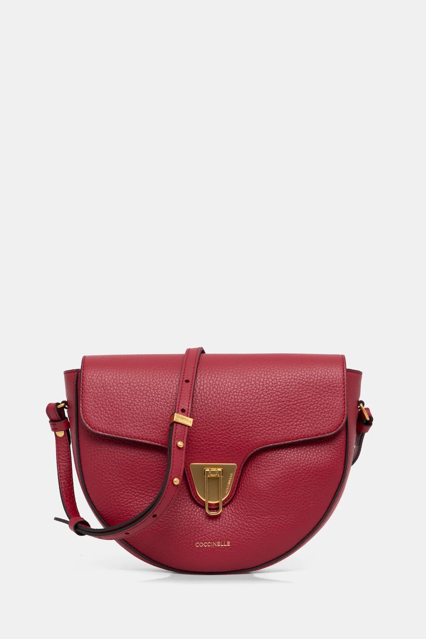 Coccinelle poseta de piele culoarea bordo Coccinelle poseta de piele culoarea bordo