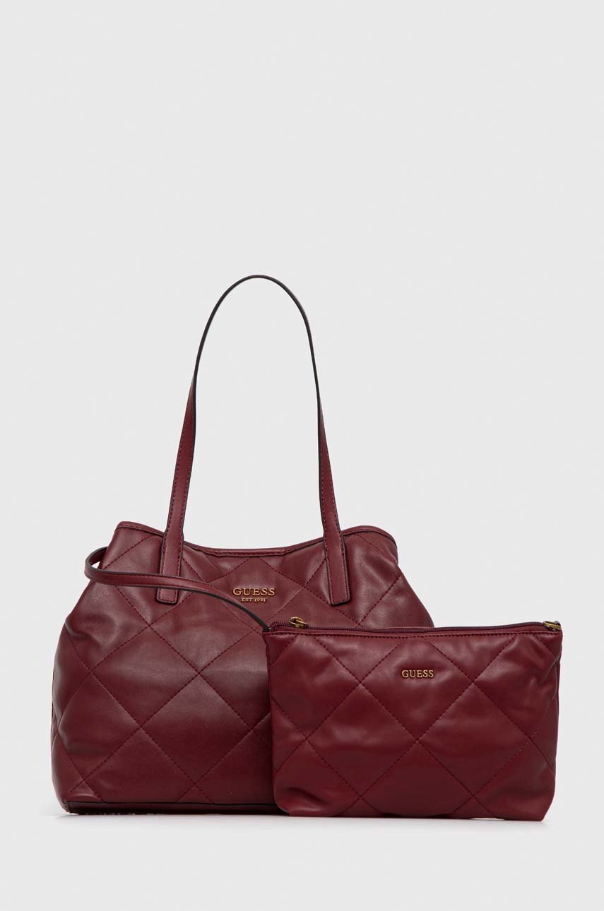 

Чанта Guess в черно, Бордо