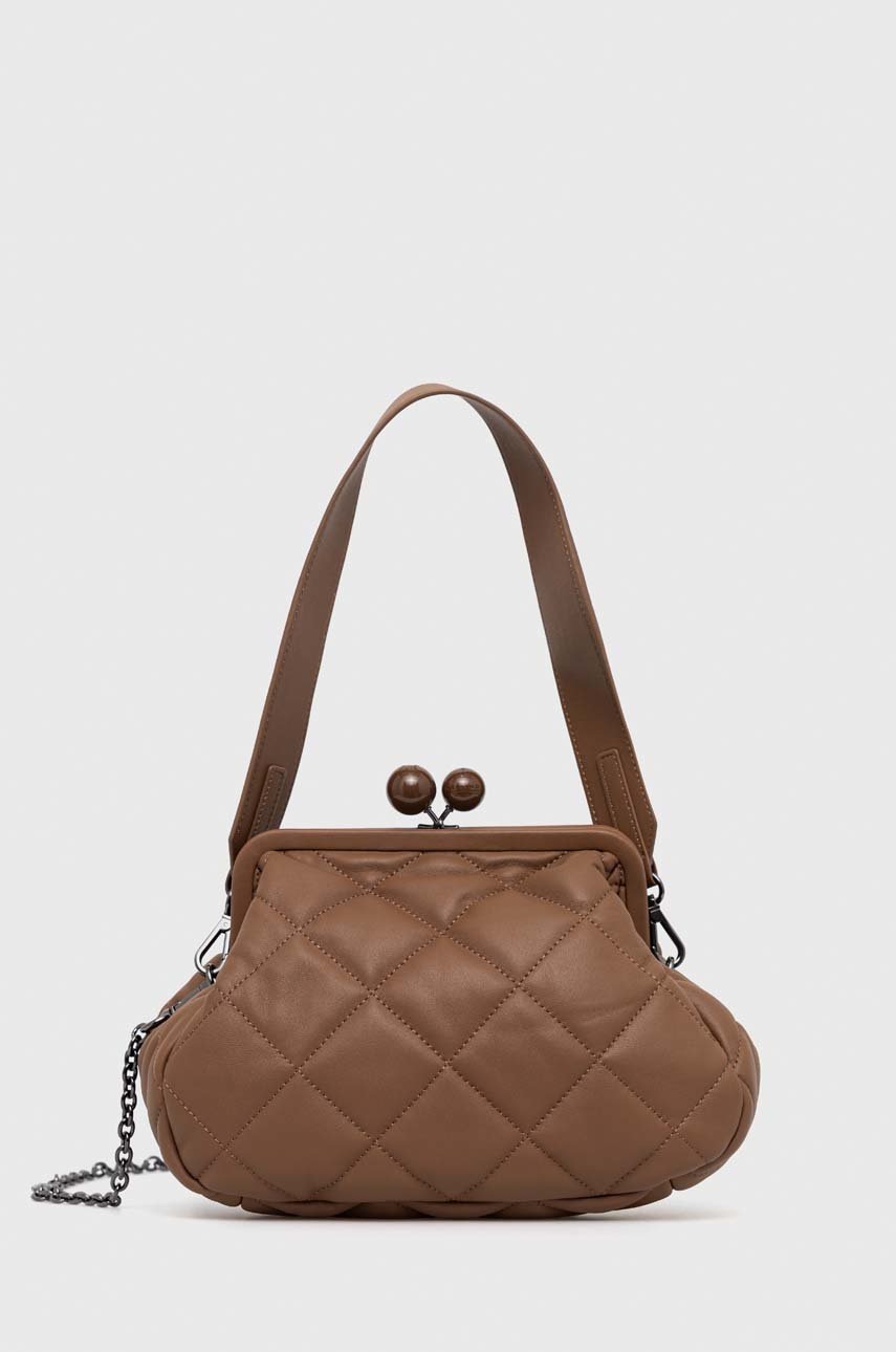 

Кожена чанта Weekend Max Mara в кафяво, Кафяв