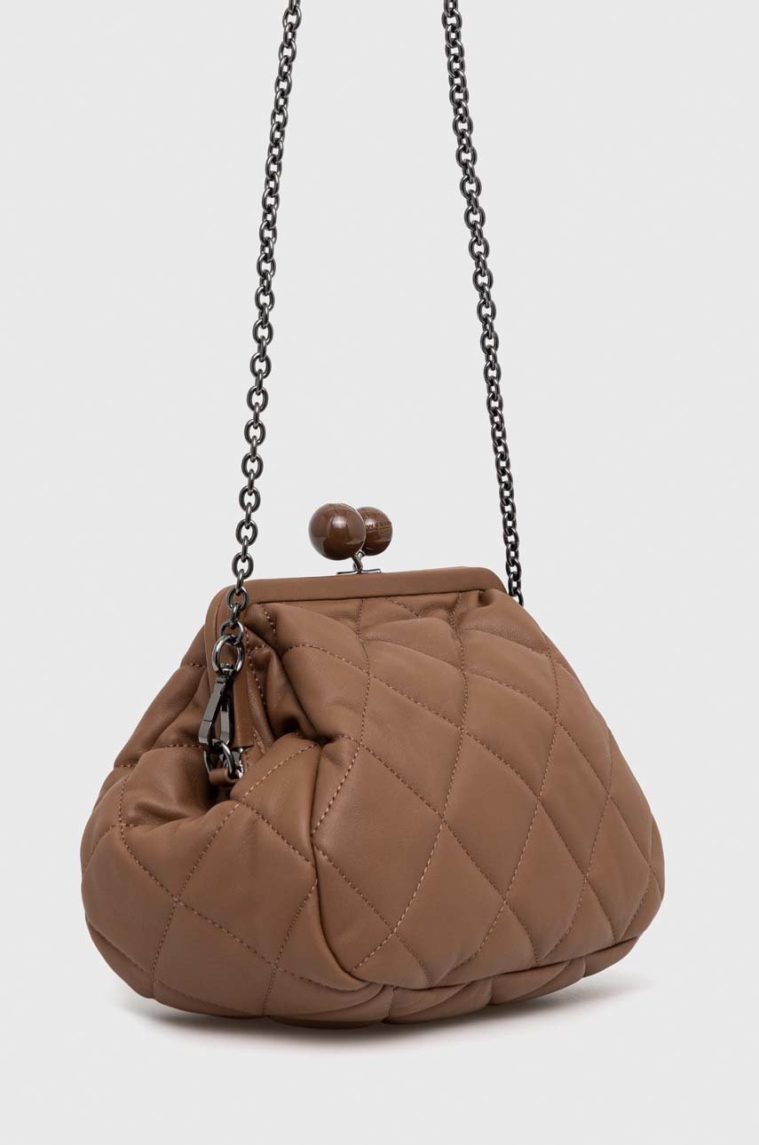 

Кожаная сумочка Weekend Max Mara цвет коричневый