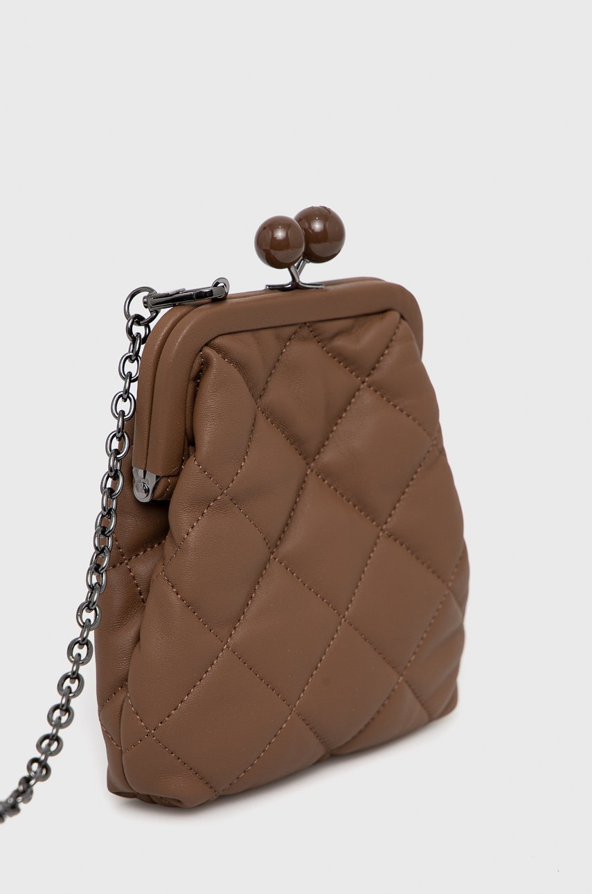 

Кожаная сумочка Weekend Max Mara цвет коричневый