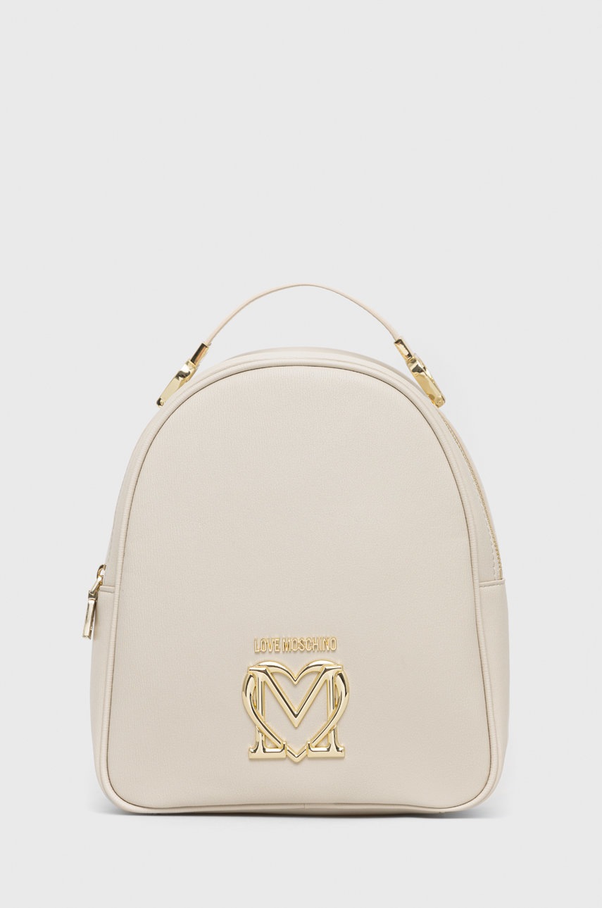 

Раница Love Moschino в бежово малък размер с изчистен дизайн, Бежов