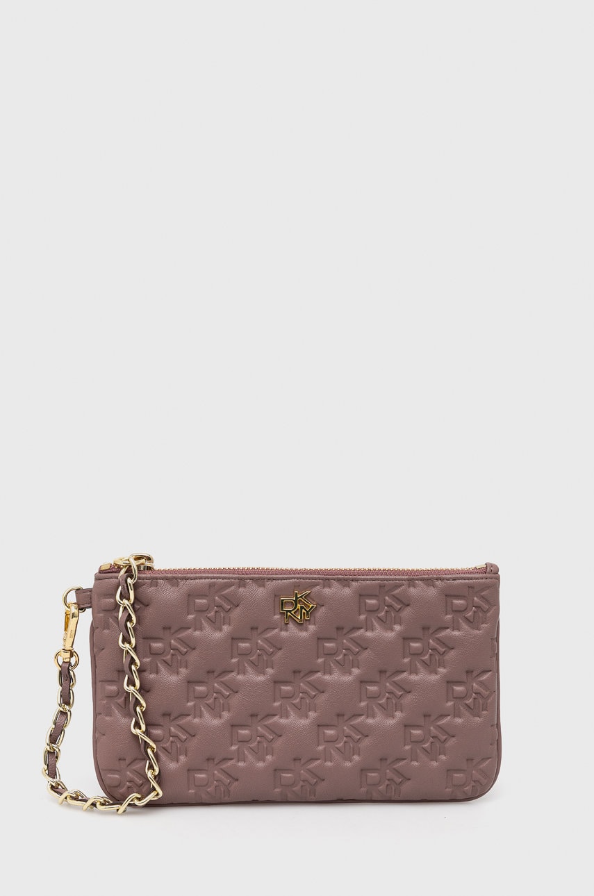 Dkny poseta piele culoarea violet
