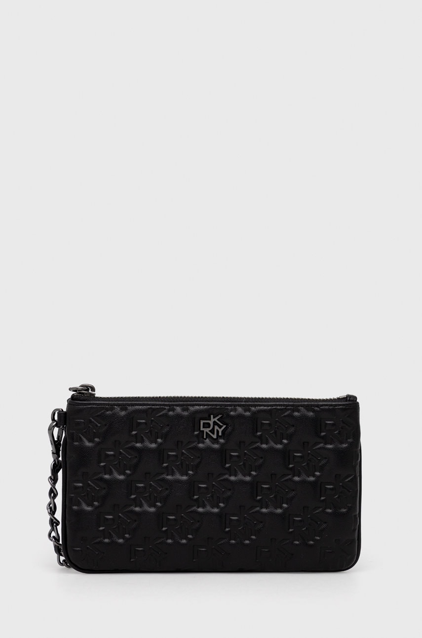 Dkny poseta piele culoarea negru