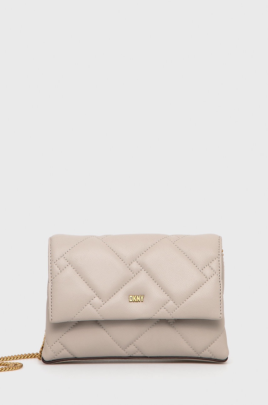 

Кожен клъч Dkny в сиво, Сив