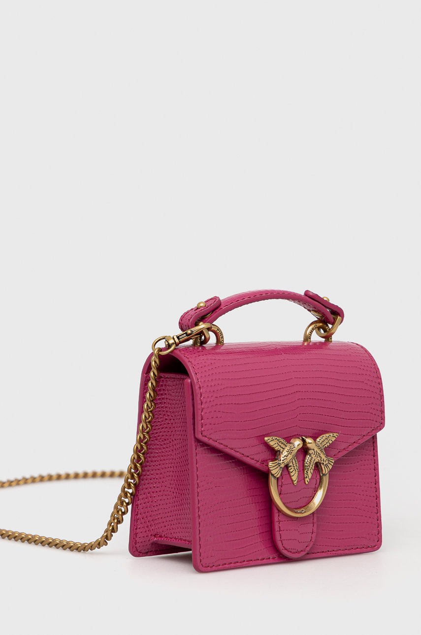 

Кожаная сумочка Pinko цвет розовый