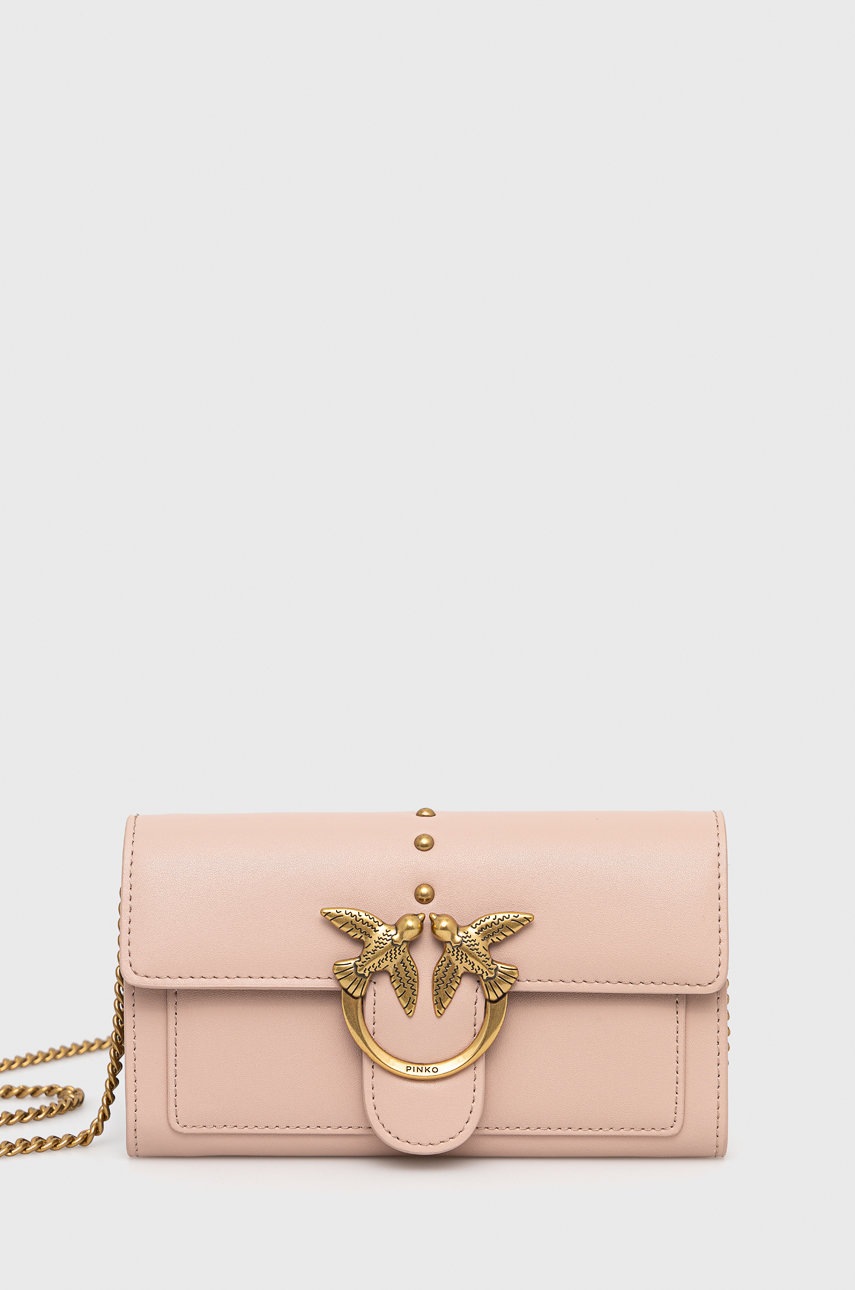 

Кожен портфейл Pinko в розово, Розов